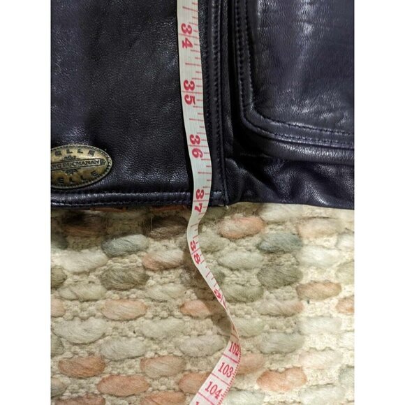 Vintage Marc Buchanan Pelle Pelle Mens Size 40 Global 1994 Navy Leather Trench - Picture 15 of 15